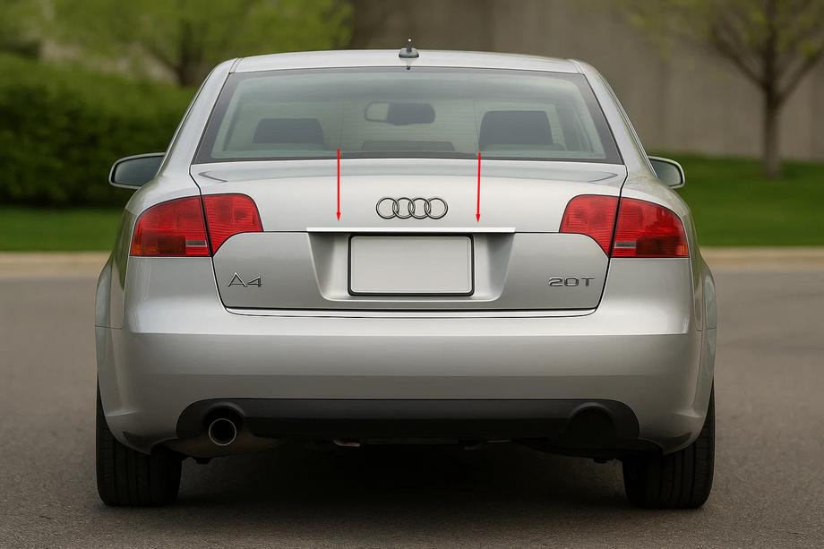 Audi A4 B7 2004–2008 Nerezová lišta nad ŠPZ (Carmos) V-2 Image