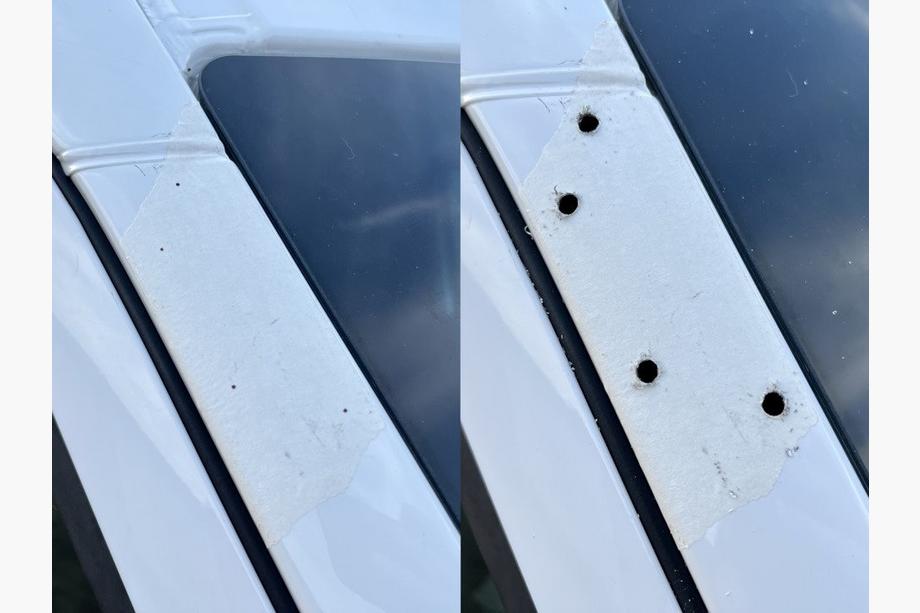 Volkswagen Crafter 2006–2016 Slnečná clona na čelné sklo na ráme (Biela, 5 mm) Fotografia 7