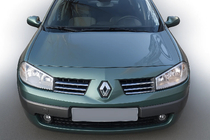 Renault Megane II 2004–2009 Lišty na masku (model 2004-2006, 6 ks, nerez) OmsaLine – talianska nehrdzavejúca oceľ fotografia 1