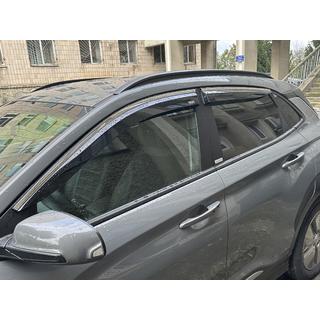 Okenné deflektory s chrómovou lištou (4 ks, Niken) Hyundai Kona 2023– fotografia 2