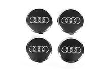 Audi Stredové krytky diskov 57/61 mm s krúžkom (4 ks, čierne) fotografia 1