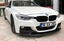 BMW rad 3 F30/F31 2012–2019 DPT Lip predný nárazníkový lip spojler (pre M-Performance, lesklá čierna) fotografia 1