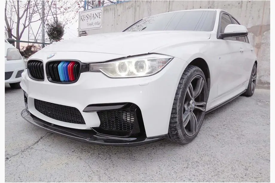 BMW rad 3 F30/F31 2012–2019 Predný nárazníkový lip DPT Lip V-1 (pre M3, čierny lesk) Fotografia 6