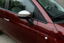 Fiat 500/500L 2013–2022 Chrómové kryty zrkadiel (2 ks, nerez, Carmos) fotografia 1