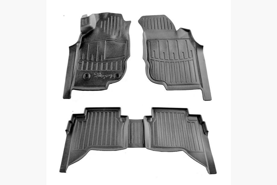 Toyota Hilux 2006–2015 Gumené koberce do interiéru Stingray 3D (Crew Cab, 5 ks) Image