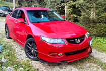 Honda Accord VII 2002–2007 Predný lip spojler nárazníka Niken Red (ABS) fotografia 1