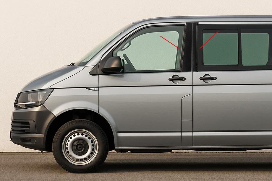Volkswagen T6 2015–2024 Chrómové kryty dverových stĺpikov EuroCap Fotografia 1
