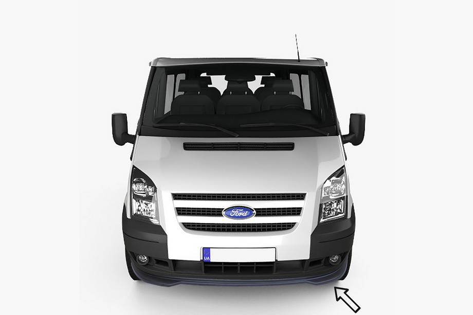 Ford Transit 2000–2014 ESA predný lip spojler na nárazník (2006-2014, čierny) Image