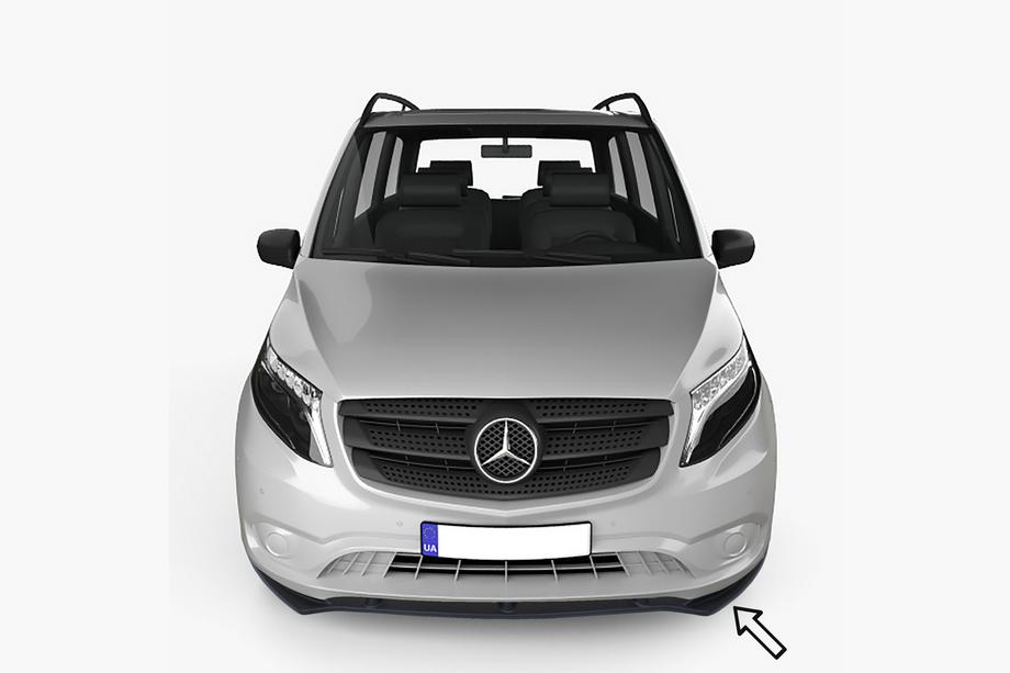 Mercedes Vito/V-trieda W447 2014– ESA predný lip spojler (čierny) Image