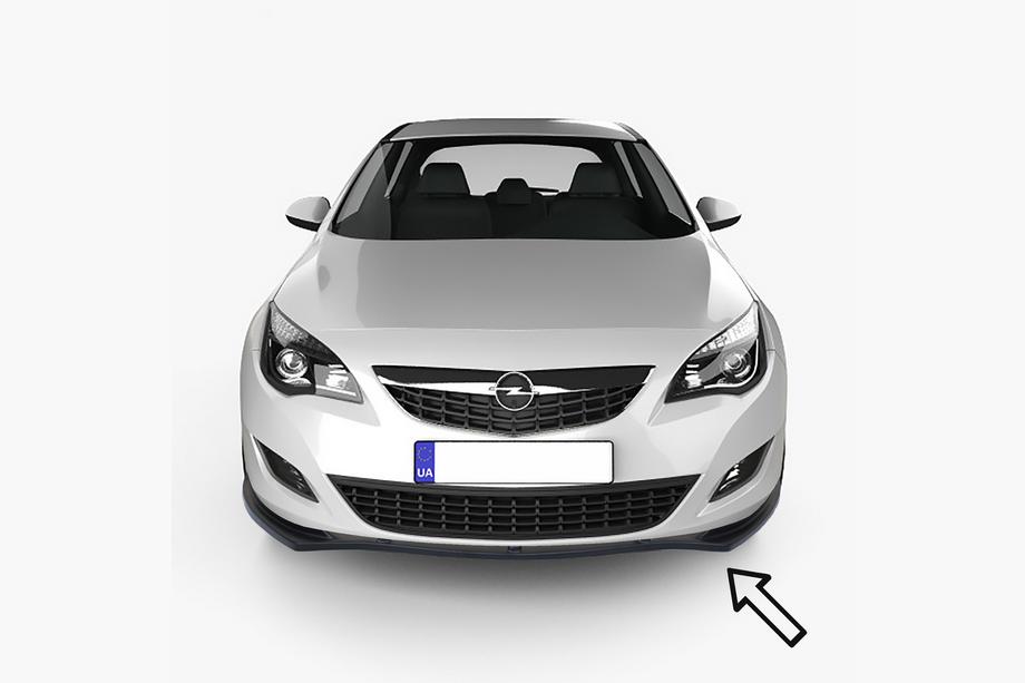 Opel Astra J 2009–2015 ESA predný lip spojler (čierny) Image