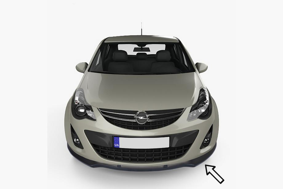 Opel Corsa D 2007–2014 ESA predný lip spojler (2010-2014, čierny) Image