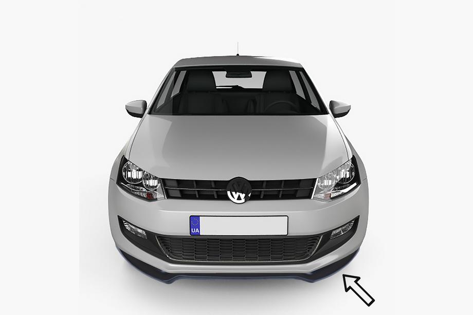 Volkswagen Polo 2010–2017 ESA predný lip spojler (čierny) Image