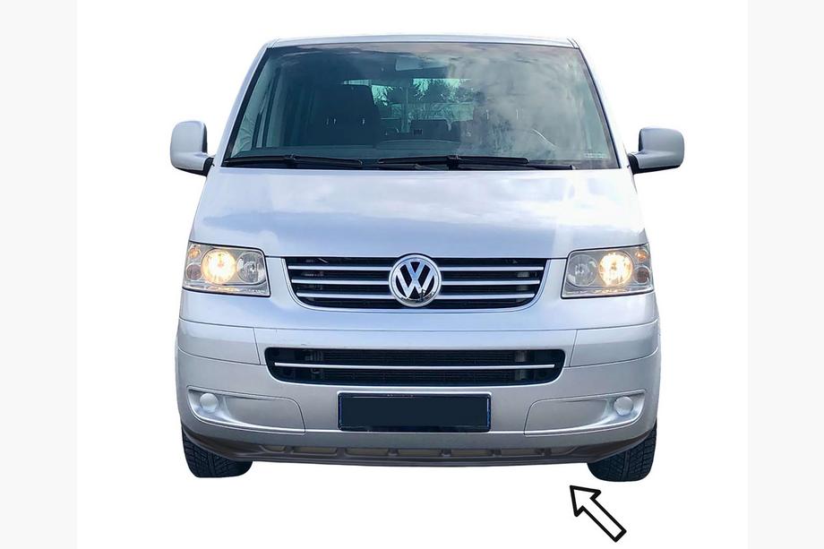 Volkswagen T5 Caravelle 2004–2010 ESA predný lip spojler (čierny) Fotografia 1