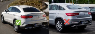 Mercedes GLE kupé C292 2015–2019 Zadný difúzor s koncovkami výfuku, čierny (dizajn GLE63) fotografia 2