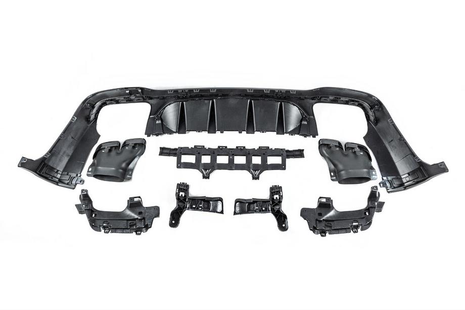 Mercedes GLC X253 2015–2022 Zadný difúzor s koncovkami výfuku Black (dizajn AMG63) Fotografia 7