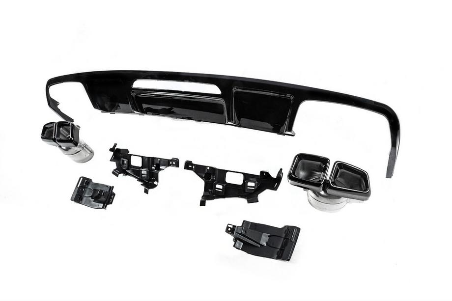 Mercedes CLS C218 2011–2018 Zadný difúzor s koncovkami výfuku Black (2015-2018, dizajn CLS63) Fotografia 4