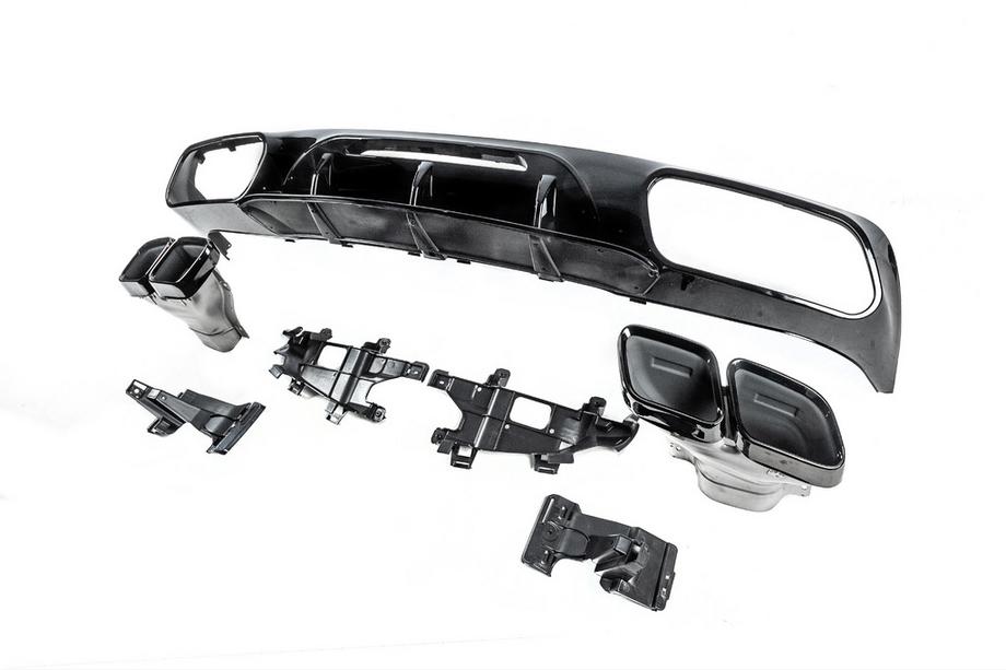 Mercedes CLS C218 2011–2018 Zadný difúzor s koncovkami výfuku Black (2015-2018, dizajn GT63) Fotografia 6