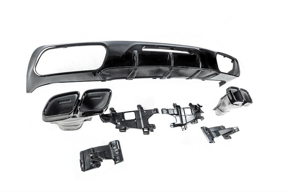 Mercedes CLS C218 2011–2018 Zadný difúzor s koncovkami výfuku Black (2015-2018, dizajn GT63) Fotografia 7