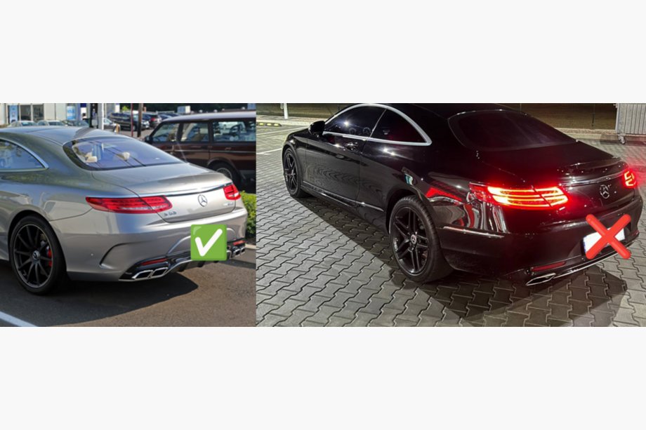 Mercedes S-class C217 Coupé 2014–2020 Zadný difúzor s koncovkami výfuku Black (2018-2020) Fotografia 5