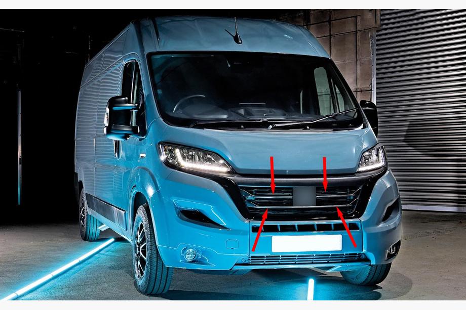 Opel Movano 2021– Lišty na masku chladiča (3 ks, nerez) Image