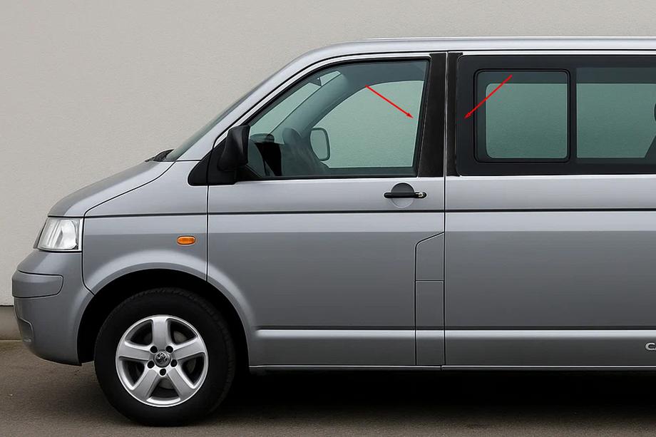 Volkswagen T5 Multivan 2003–2010 Chrómové kryty dverových stĺpikov EuroCap Image