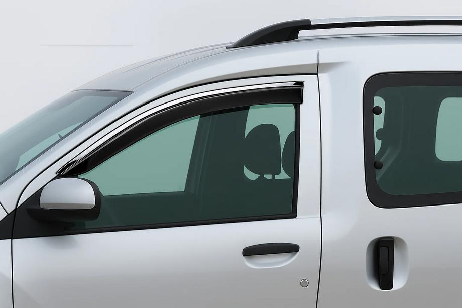 Dacia Dokker 2013–2022 Okenné veterné deflektory s chrómovou lištou Niken Luxury (2 ks) Image