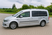 Volkswagen Caddy 2015–2020 Okenné veterné deflektory s chrómovou lištou Niken Luxury (2 ks) fotografia 5