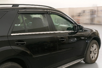 Mercedes ML W164 2005–2011 Okenné deflektory s chrómovou lištou Niken Luxury (4 ks) fotografia 3