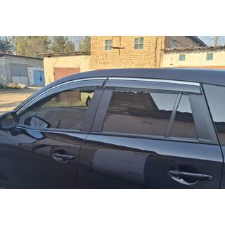 Okenné deflektory s chrómovou lištou Niken Luxury (4 ks) fotografia 4