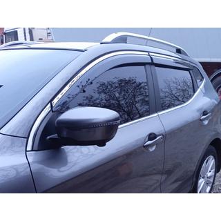 Okenné deflektory s chrómovou lištou Niken Luxury (4 ks) Nissan Qashqai 2014–2021 fotografia 1