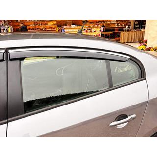 Okenné deflektory s chrómovou lištou Niken Luxury (4 ks) Renault Fluence 2009–2016 fotografia 4