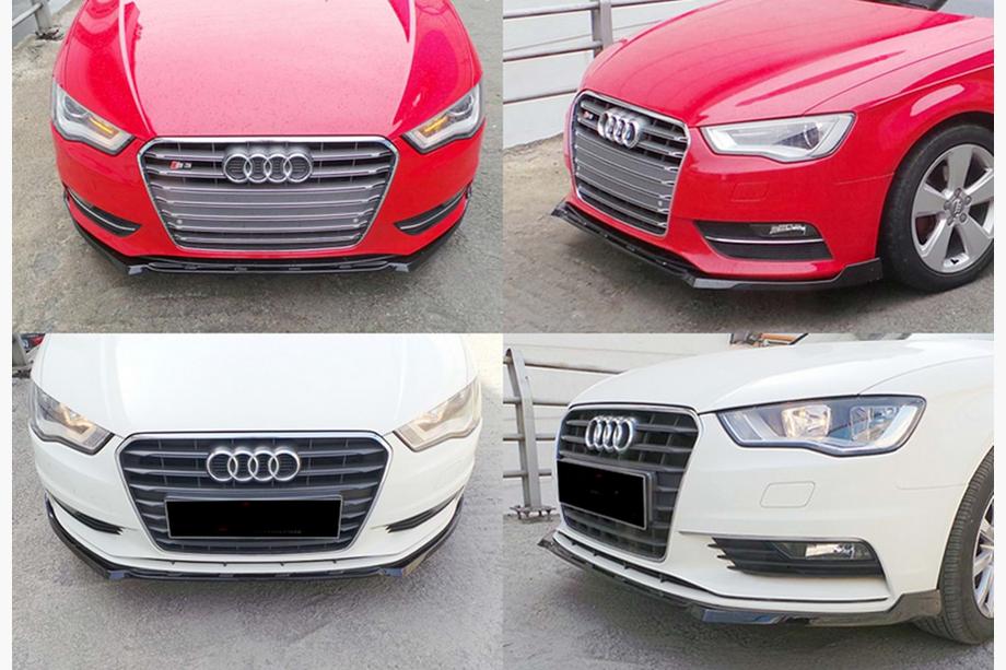 Audi A3 2012–2020 Predný lip spojler/nástavec nárazníka DPT V-3 (Sedan/HB, lesklá čierna) Image