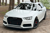 Audi A4 B9 2015–2024 Predný lip spojler DPT V-1 (pre S-Line, 2015-2019, čierny lesk) fotografia 1