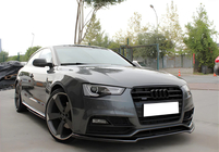 Audi A5 2007–2015 Predný lip spojler DPT (pre S-Line, 2011-2015, čierna vysoký lesk) fotografia 1