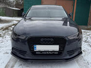 Audi A6 C7 2011–2017 Predný lip spojler DPT V-2 (pre S-Line, 2011-2015) (lesklá čierna) fotografia 1