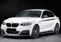 BMW 2. séria F22/F23 2014–2021 Predný lip spojler DPT V-2 (pre M Performance, čierny lesk) fotografia 1