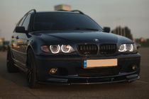 BMW 3 E46 1998–2006 Predný lip spojler DPT V-1 (pre M Sport, čierny lesk) fotografia 3