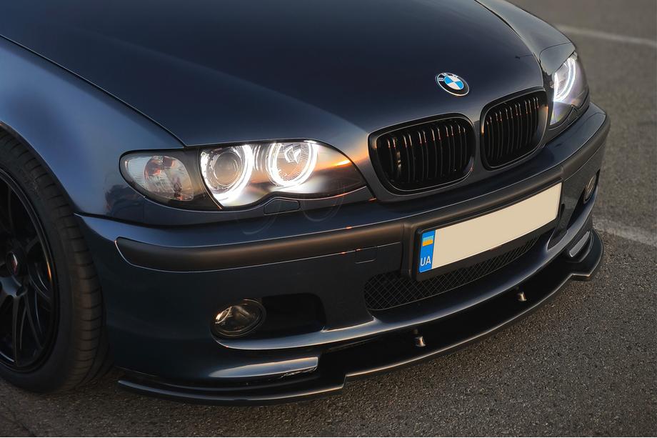 BMW 3 E46 1998–2006 Predný lip spojler DPT V-1 (pre M Sport, čierny lesk) Image