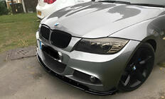 BMW 3 rad E90/E91 2005–2011 Predný lip spojler DPT V-1 (pre E90 M-Sport 2008-2011, čierny lesk) fotografia 1