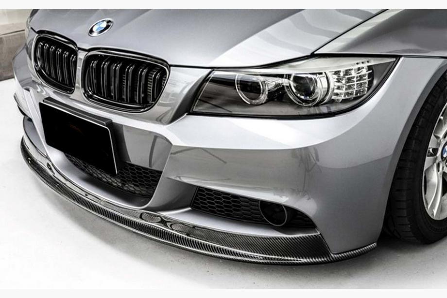 BMW 3 rad E90/E91 2005–2011 Predný lip spojler DPT V-2 (pre E90 M-Sport 2008-2011), čierny lesk Image