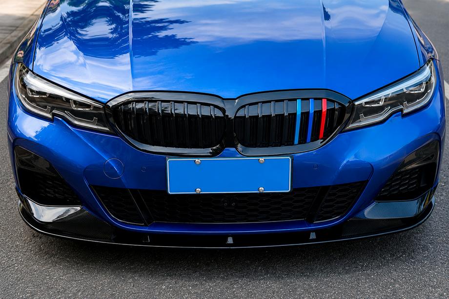BMW 3. rad G20/G21 2018– Predný lip spojler DPT V-2 (pre M Technic, lesklá čierna) Fotografia 2