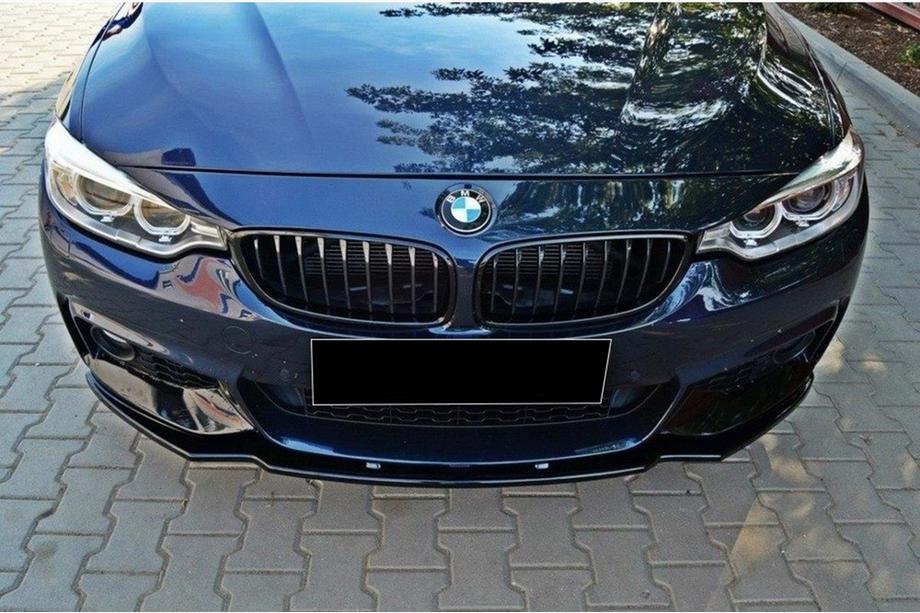 BMW 4 séria F32/F33/F36 2012–2020 Predný lip spojler DPT V-2 (pre M-Sport, lesklá čierna) Fotografia 3