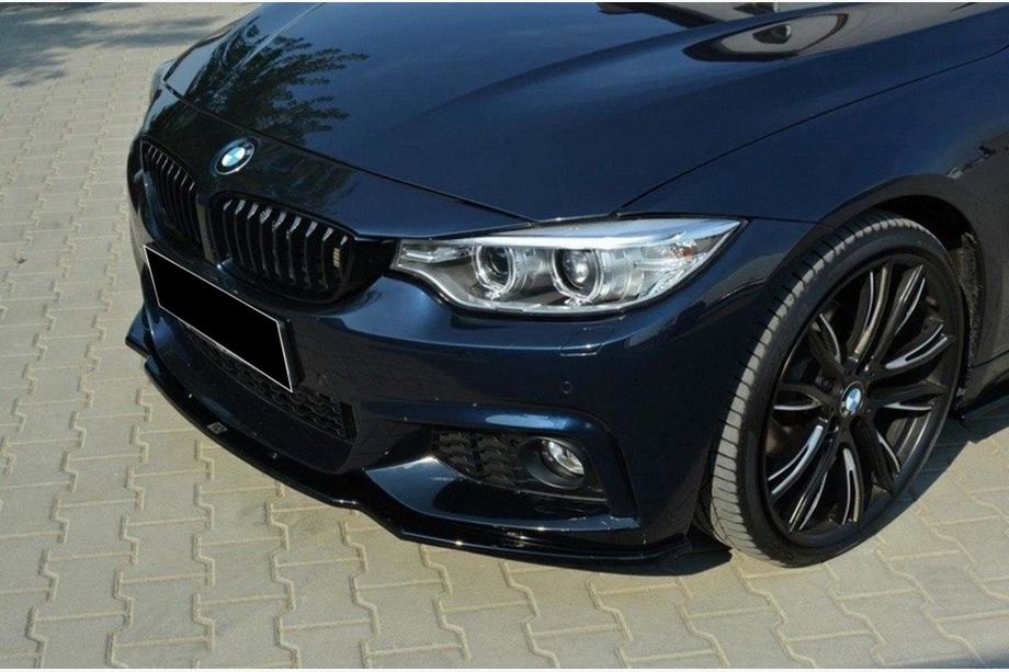 BMW 4 séria F32/F33/F36 2012–2020 Predný lip spojler DPT V-2 (pre M-Sport, lesklá čierna) Fotografia 1