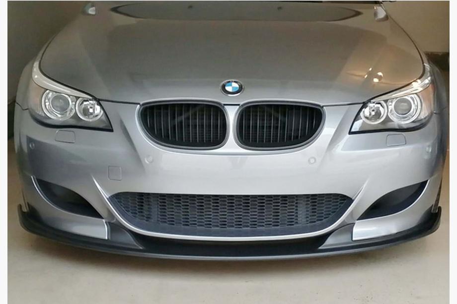 BMW 5. rad E60/E61 2003–2010 DPT predný lip spojler (s plutvami, pre M5 Hamann, čierna lesklá) Fotografia 1