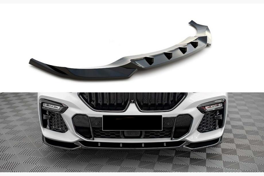 BMW X6 G06 2019–2027 Predný lip spojler DPT V-1 (pre M, lesklá čierna) Image