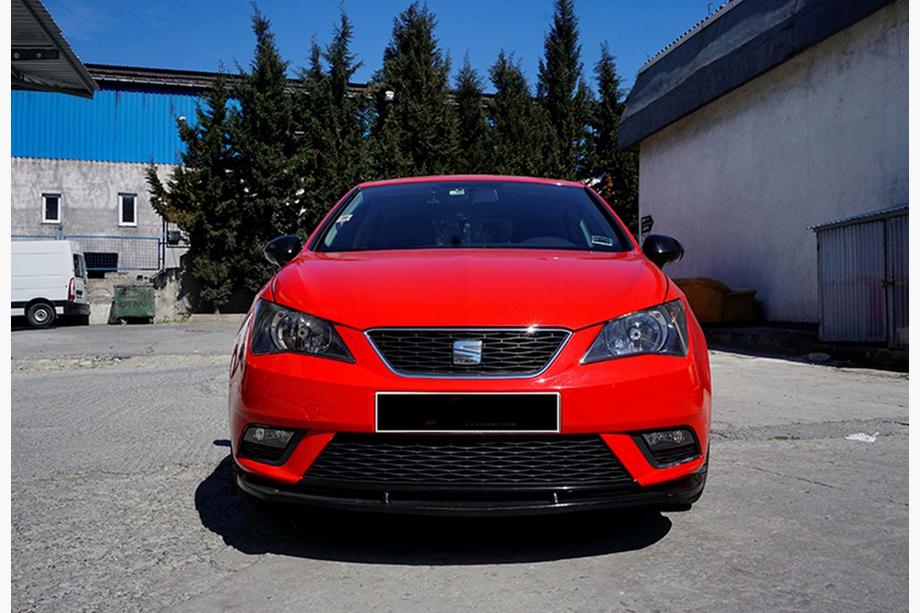 Seat Ibiza 2010–2017 Predný lip spojler DPT V-1 (čierny lesklý) Fotografia 1