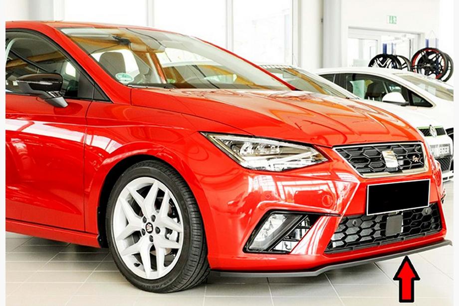 Seat Ibiza 2010–2017 Predný lip spoiler nárazníka DPT V-4 (čierny lesk) Image