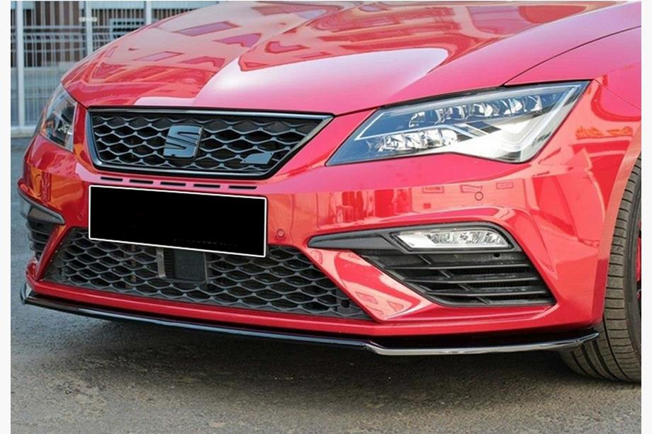 Seat Leon 2013–2020 Predný lip spojler DPT (Cupra, 2017-2020, čierny lesk) Image