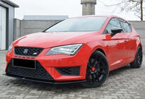Seat Leon 2013–2020 Predný lip spojler DPT (Cupra, 2013-2016, čierny lesklý) fotografia 2
