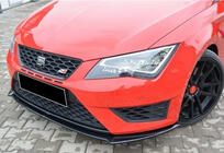 Seat Leon 2013–2020 Predný lip spojler DPT (Cupra, 2013-2016, čierny lesklý) fotografia 1